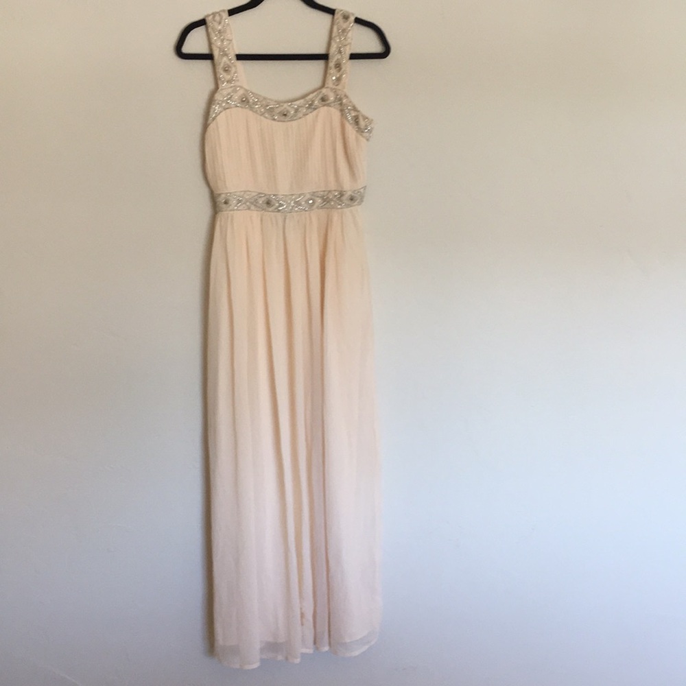 NWT Forever21 Chiffon Blush & Silver Dress